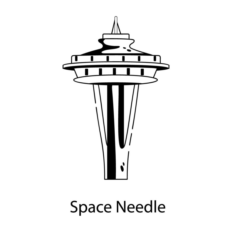 Trendy Space Needle vector