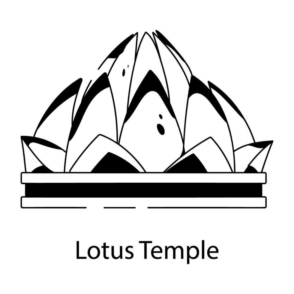 Trendy Lotus Temple vector