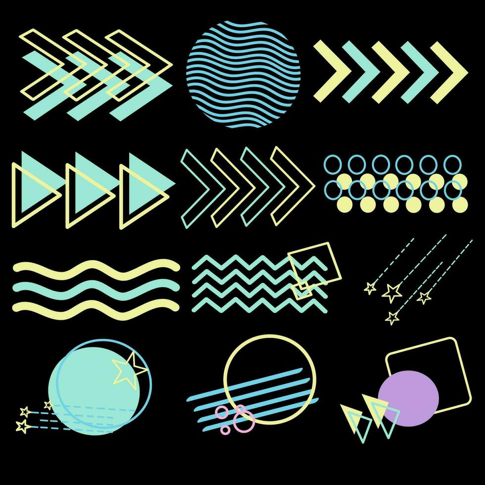 Geometric shape memphis vector