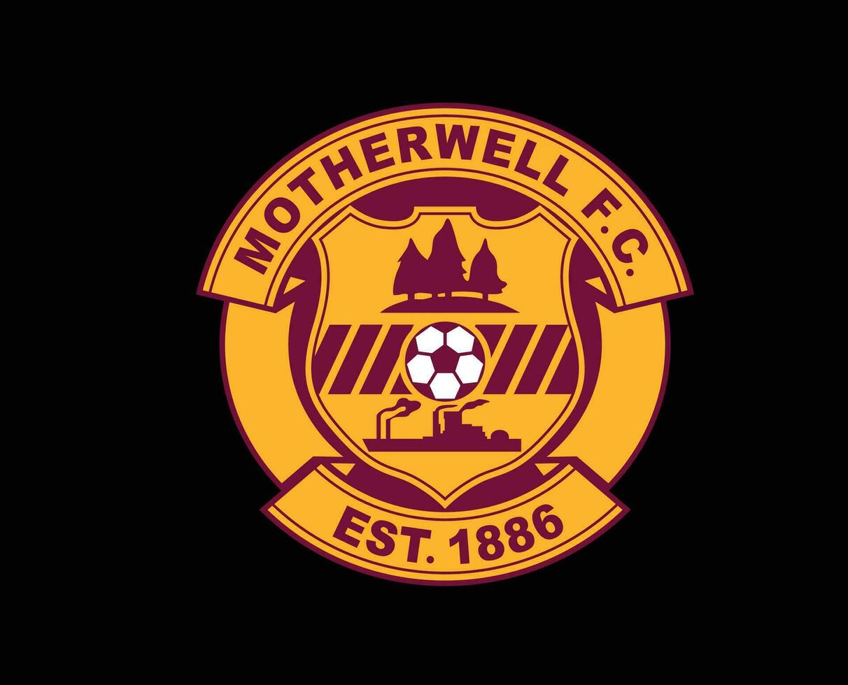 Motherwell fc club logo símbolo Escocia liga fútbol americano resumen diseño vector ilustración con negro antecedentes