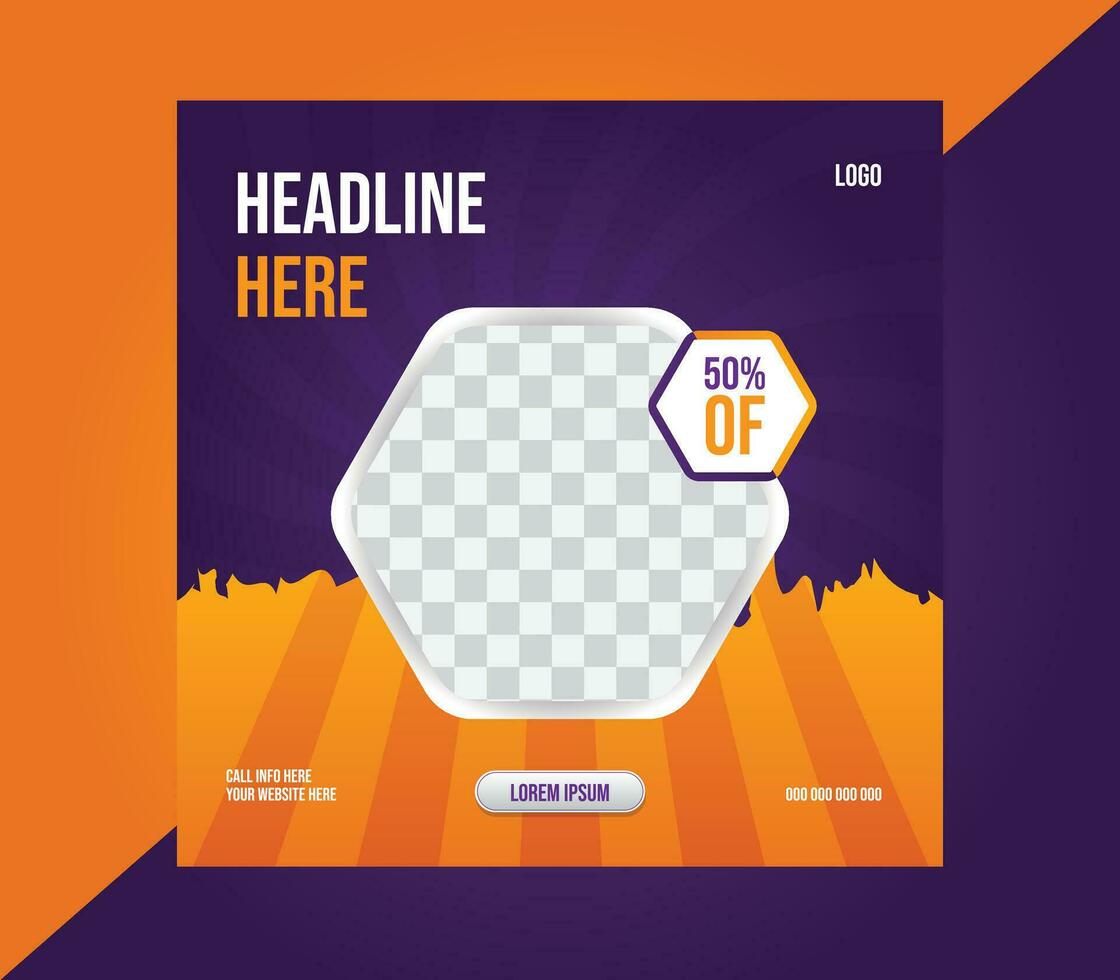 Burger advertisement social media post template vector