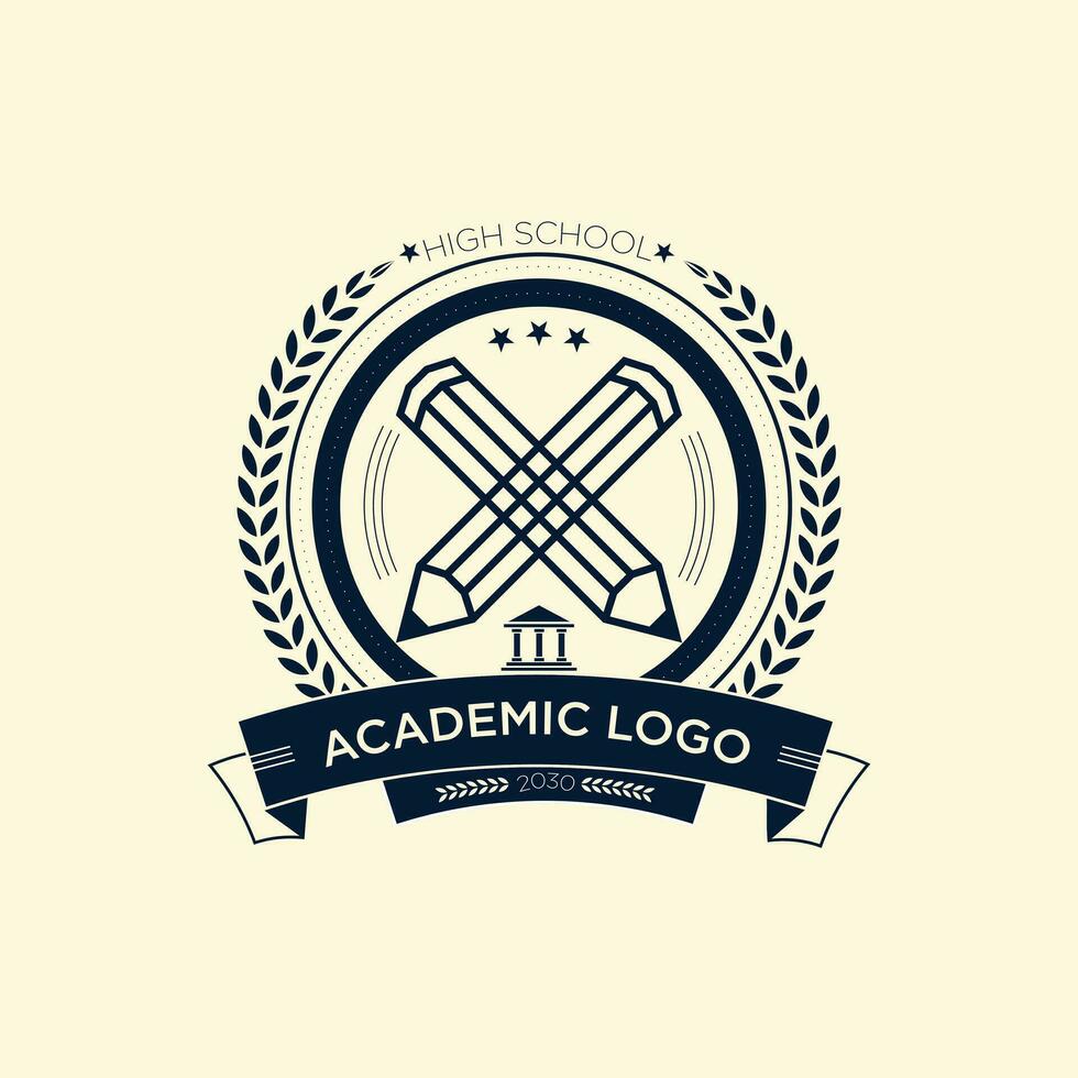 Academic logo design vector