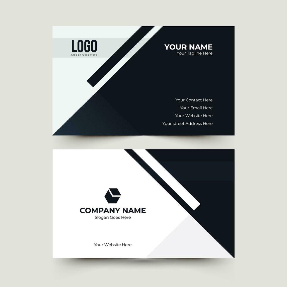 Modern Creative Business Card Template Double sided with dark color vector