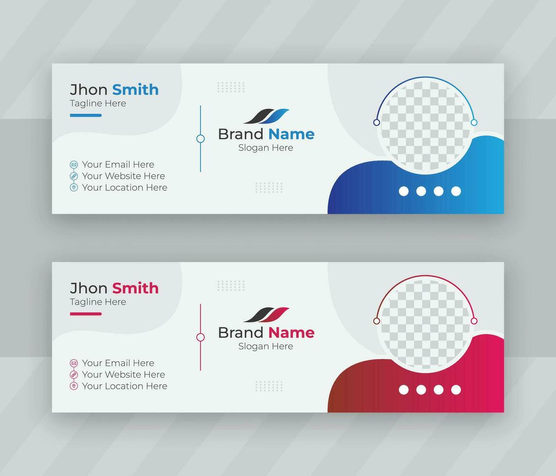 Corporate minimalist email signature design template vector