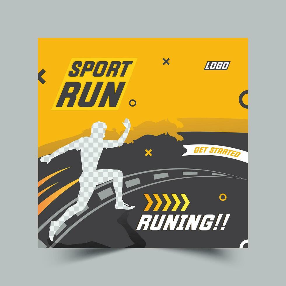sport's tanning advertisement square banner templates vector