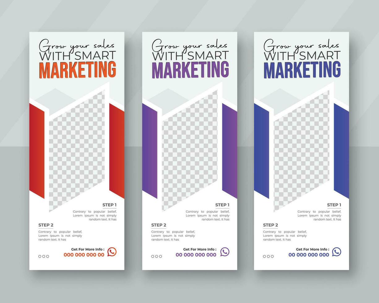 Business advertising banner roll-up, modern design for business presentations, conferences, seminars, banner template to promote products and services. vector