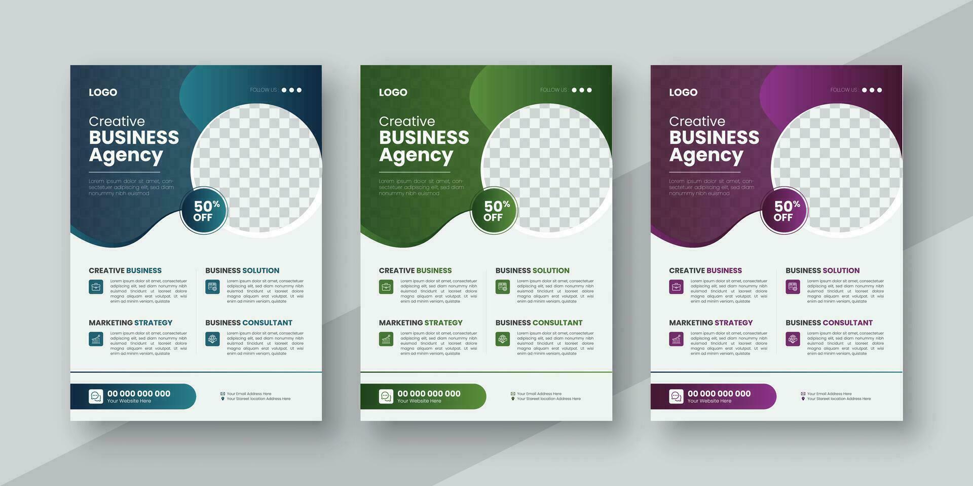 Creative designs for business flyers, brochures, magazines, annual reports, and posters in A4 size vector