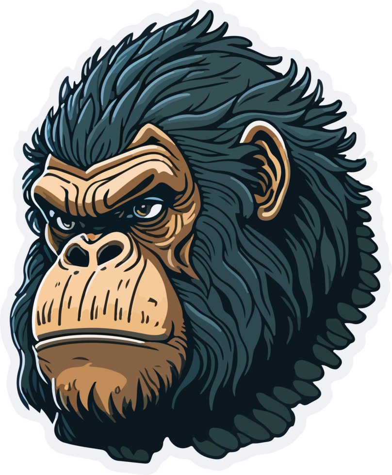 Head of Ape Sticker AI Generative png