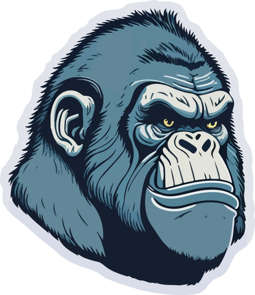 Gorilla Sticker Mascot with AI Generative png