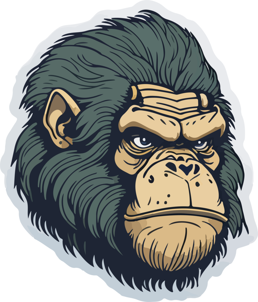 Head of Ape Cartoon AI Generative png