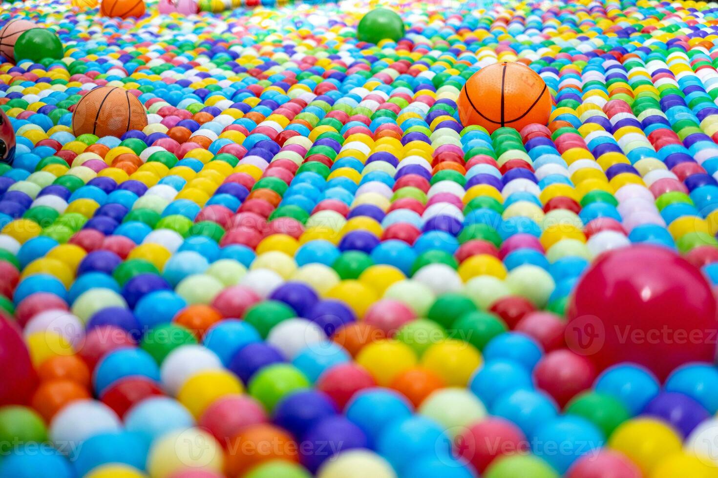 Colorful plastic ball pool background, toy balls for kid photo