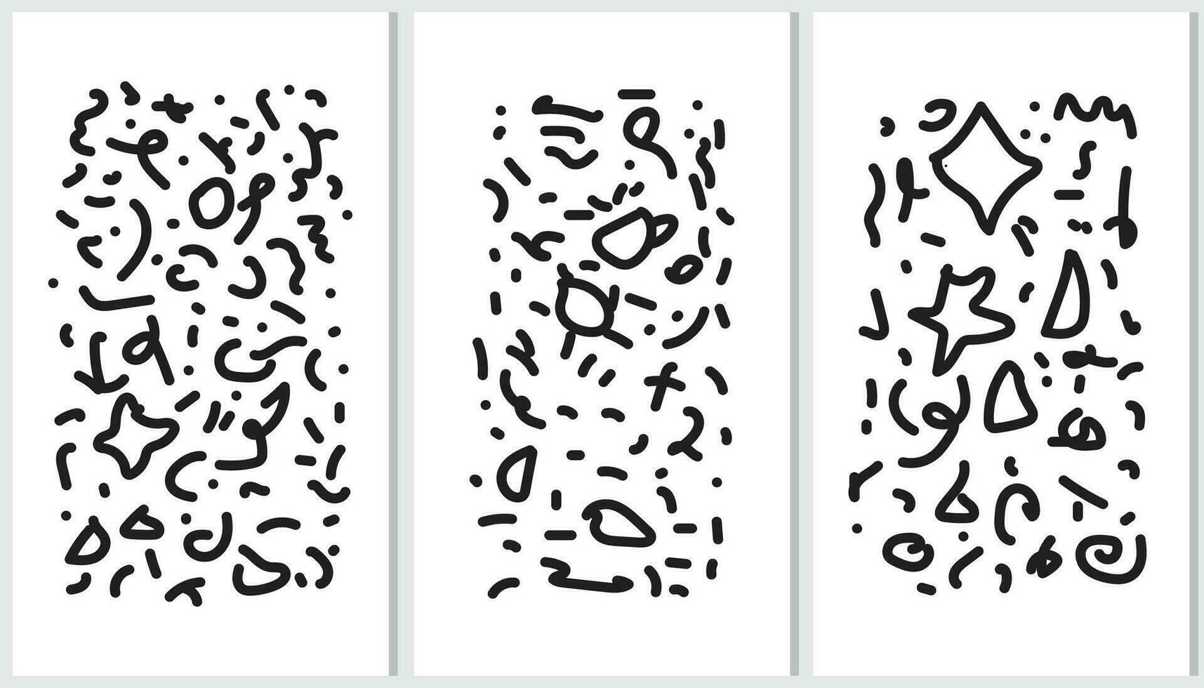 Fun black and white line doodle seamless pattern. Creative abstract squiggle style drawing background vector