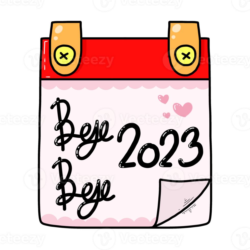 Calendar, card year end 2023 png