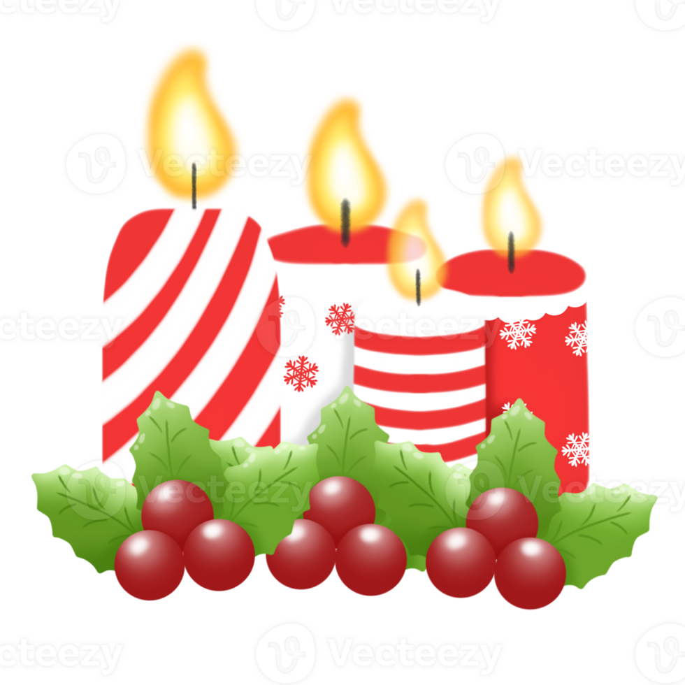 Natale candele e agrifoglio png