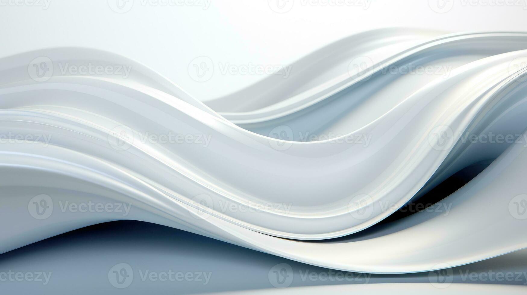 Minimalist 3D Abstract wavy white color background photo