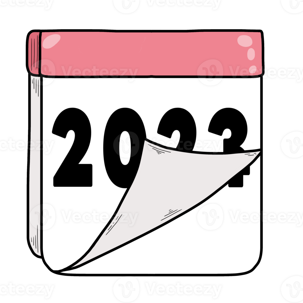 Kalender, Ende von Jahr 2023 png