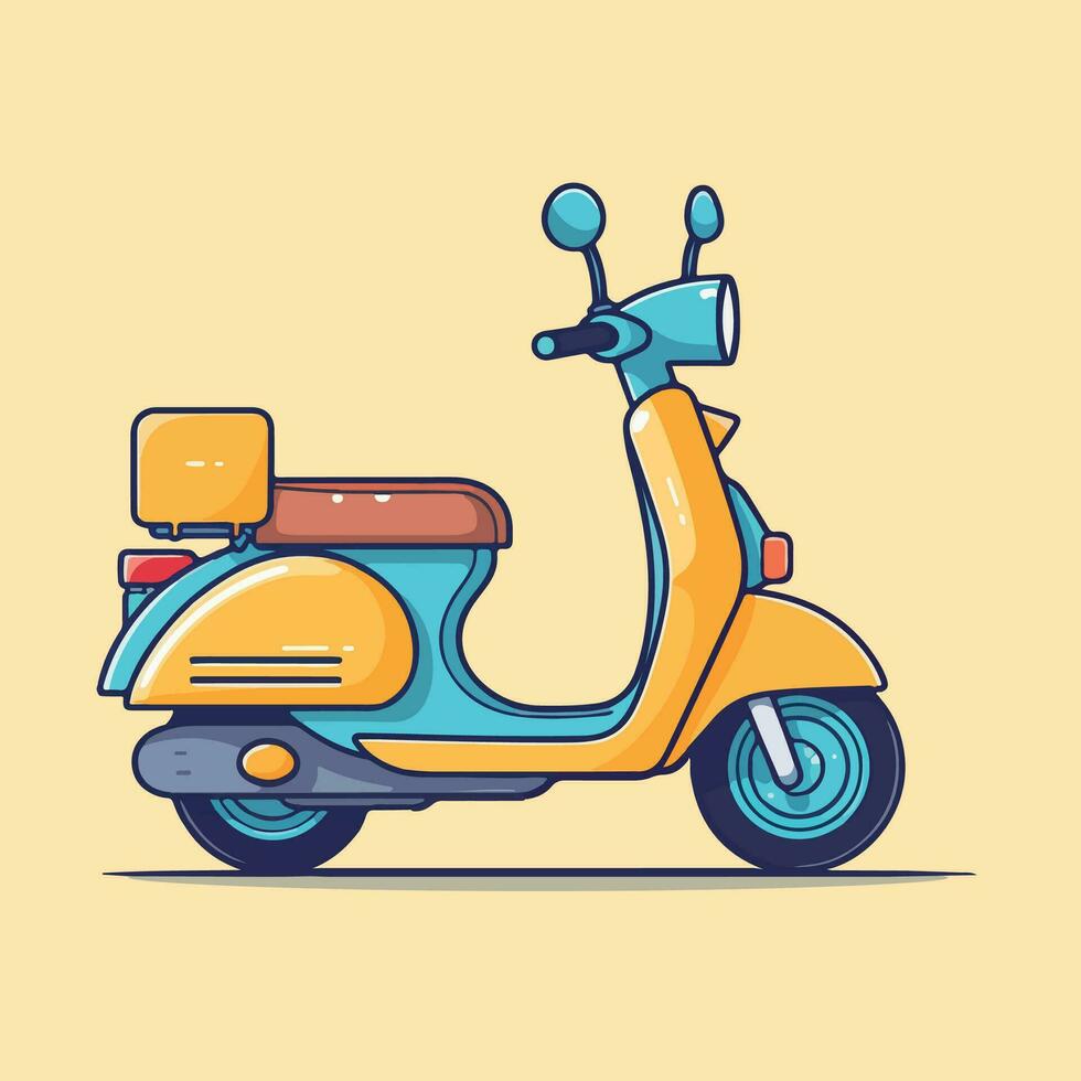 entrega scooter bicicleta plano vector ilustración