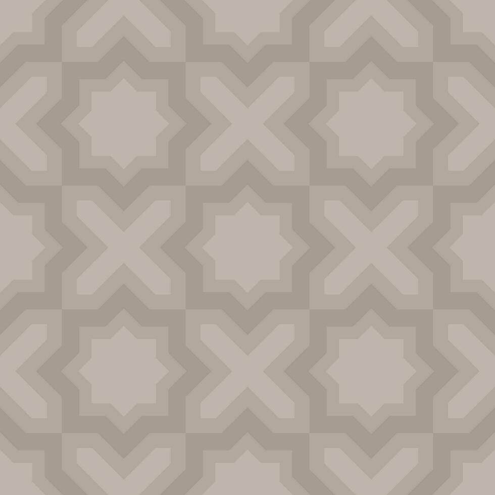 Seamless abstract background pattern. Eight-pointed star shape and brown cross. Texture design for vector illustration.