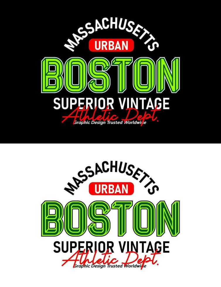 Boston Massachusetts urban sports line typeface, for print on t shirts etc. vector