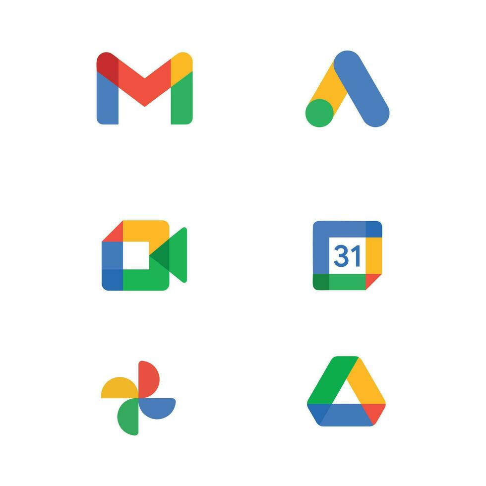 Google icons set vector