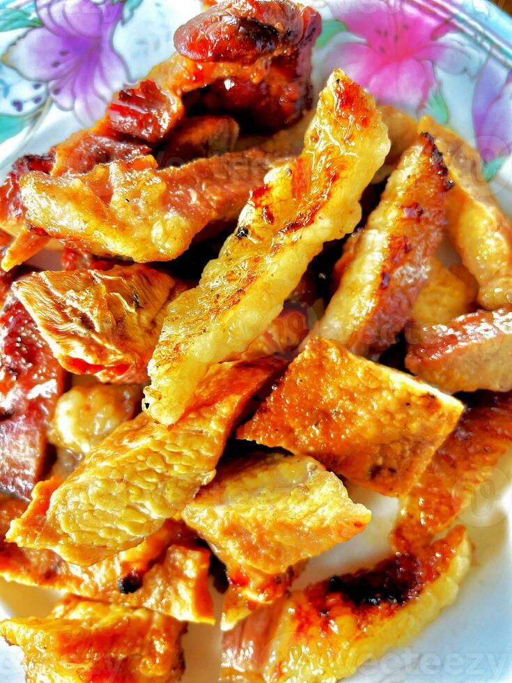 Raw beef cooks very tasty Thailand food. photo