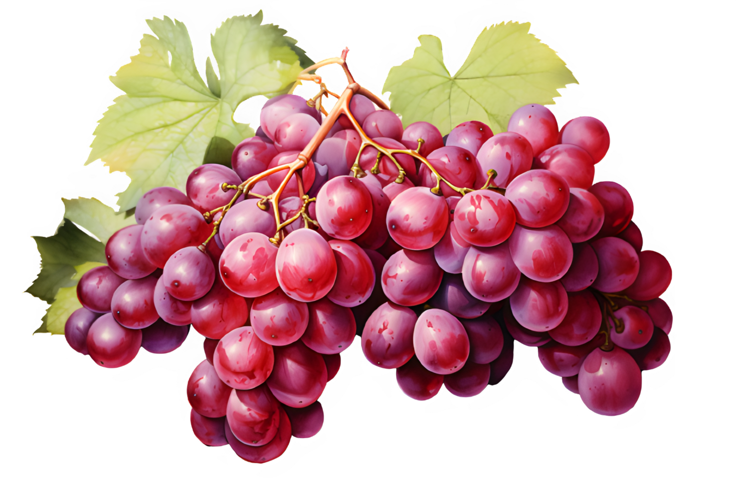 watercolor grapes png on transparent background,AI Generative