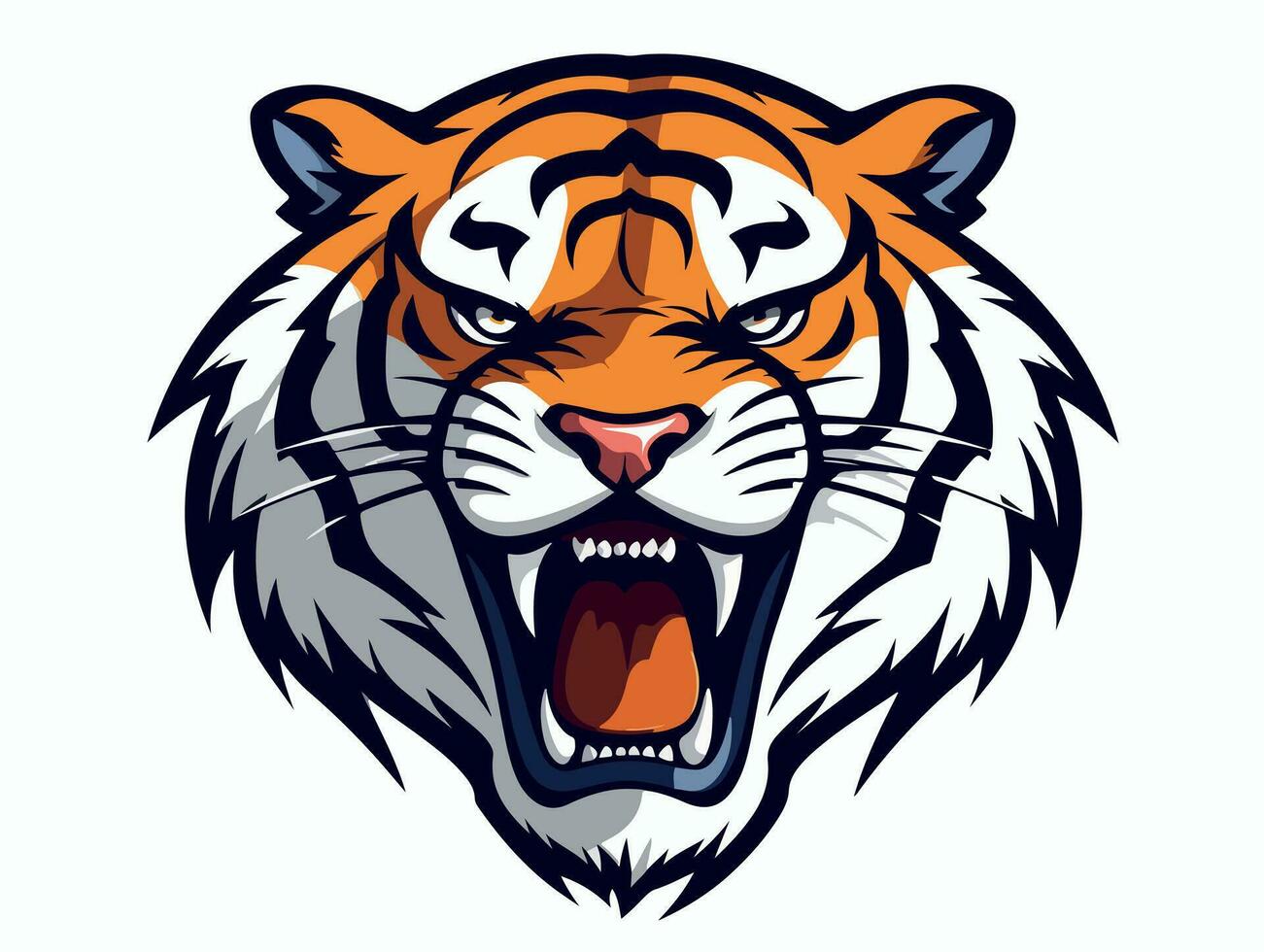 enojado Tigre deporte logo vector ilustración con aislado antecedentes