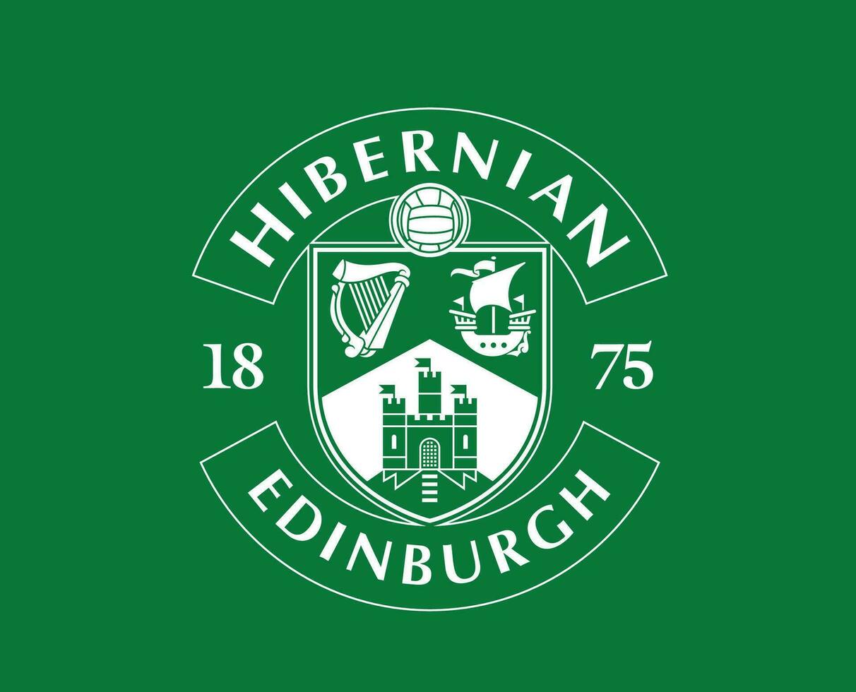 Hibernian FC Club Logo Symbol Scotland League Football Abstract Design Vector Illustration With Green Background