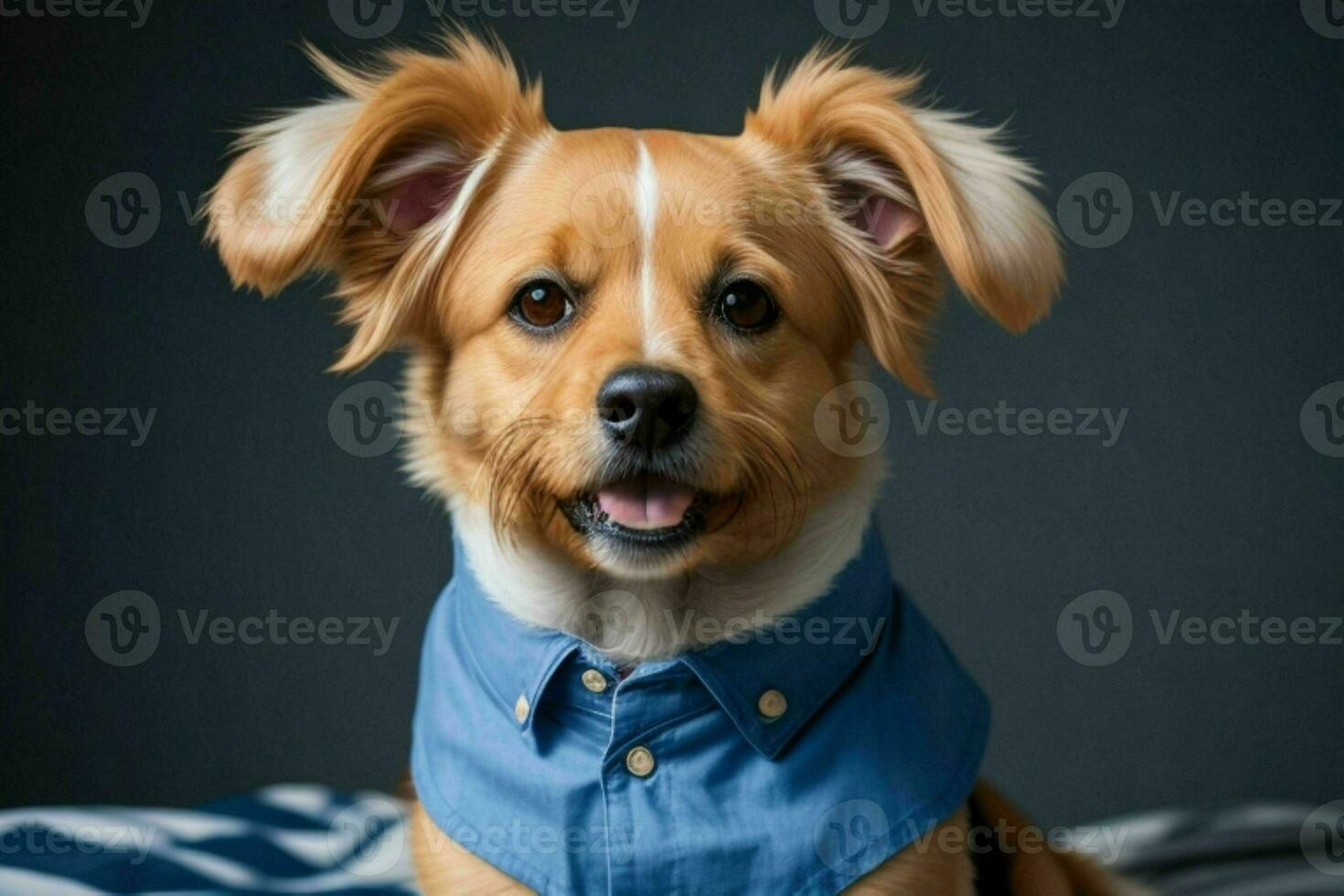 Cute dog wearing shirt. AI Generative Pro Photo