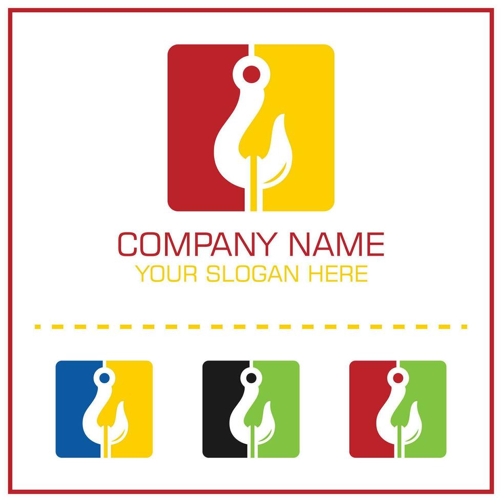 Tow Truck or Crane Load Hook Logo With Square Shape for Towing Assistance Service. vector