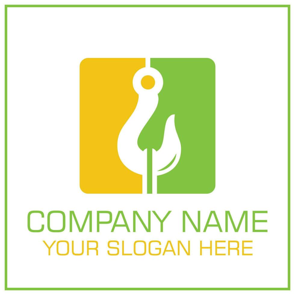 Tow Truck or Crane Load Hook Logo With Square Shape for Towing Assistance Service. vector