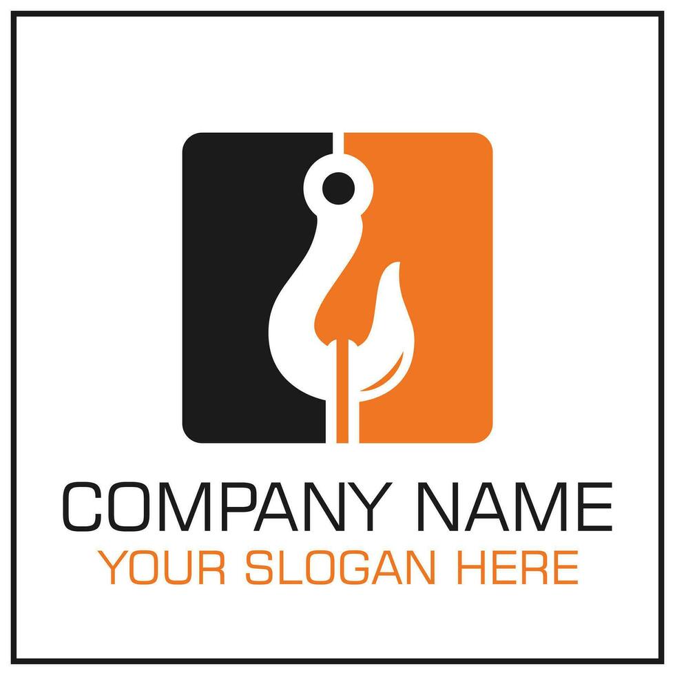 Tow Truck or Crane Load Hook Logo With Square Shape for Towing Assistance Service. vector