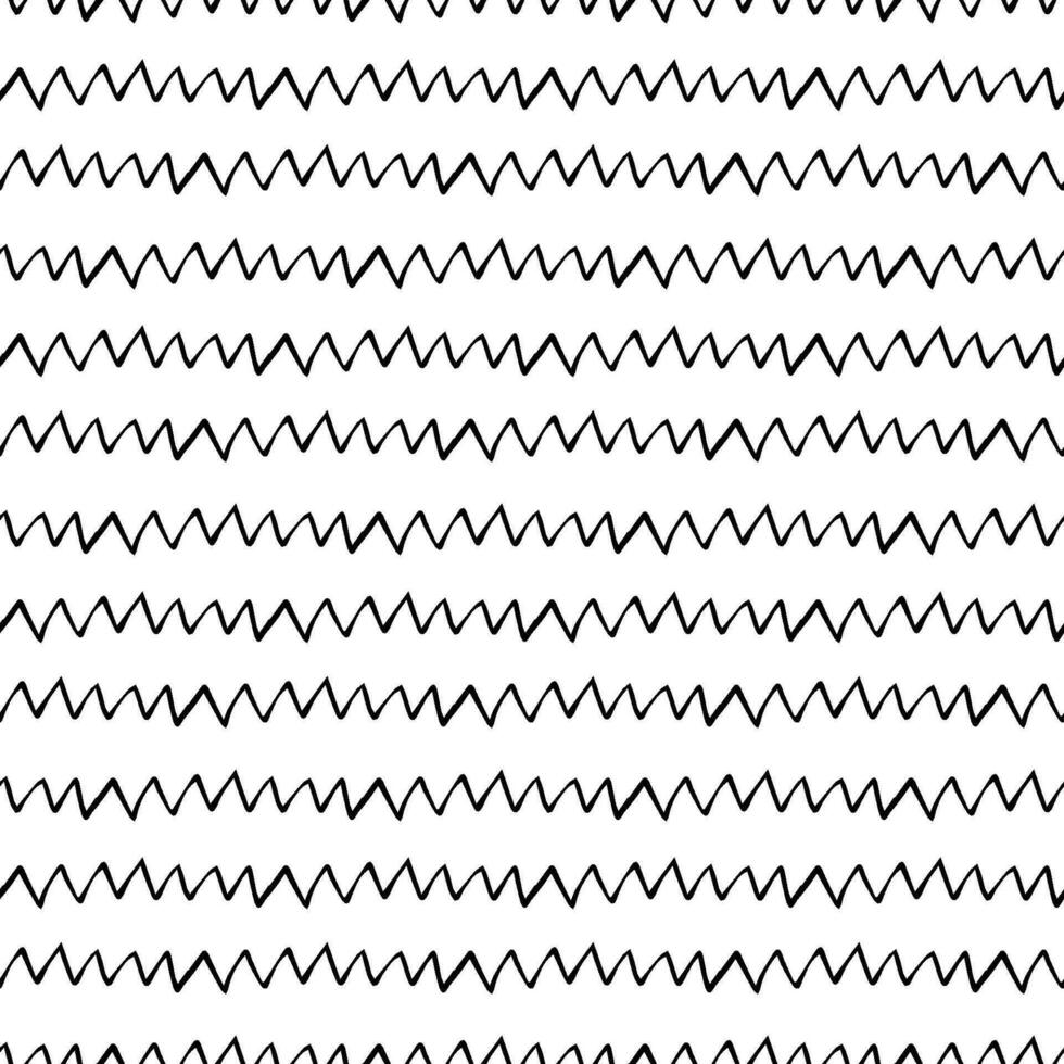 seamless pattern with hand drawn zigzag. Background with waves for your design. Wrapping paper vector