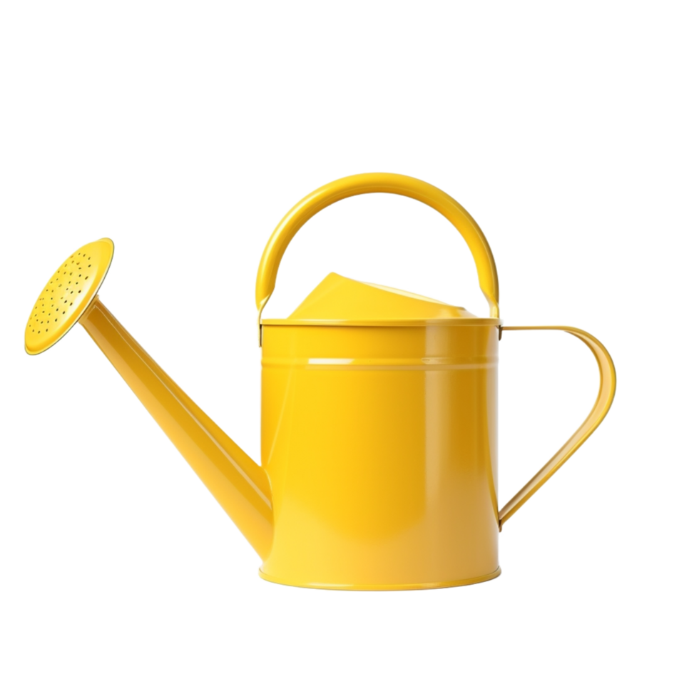 a yellow watering can on a transparent background,AI Generative png