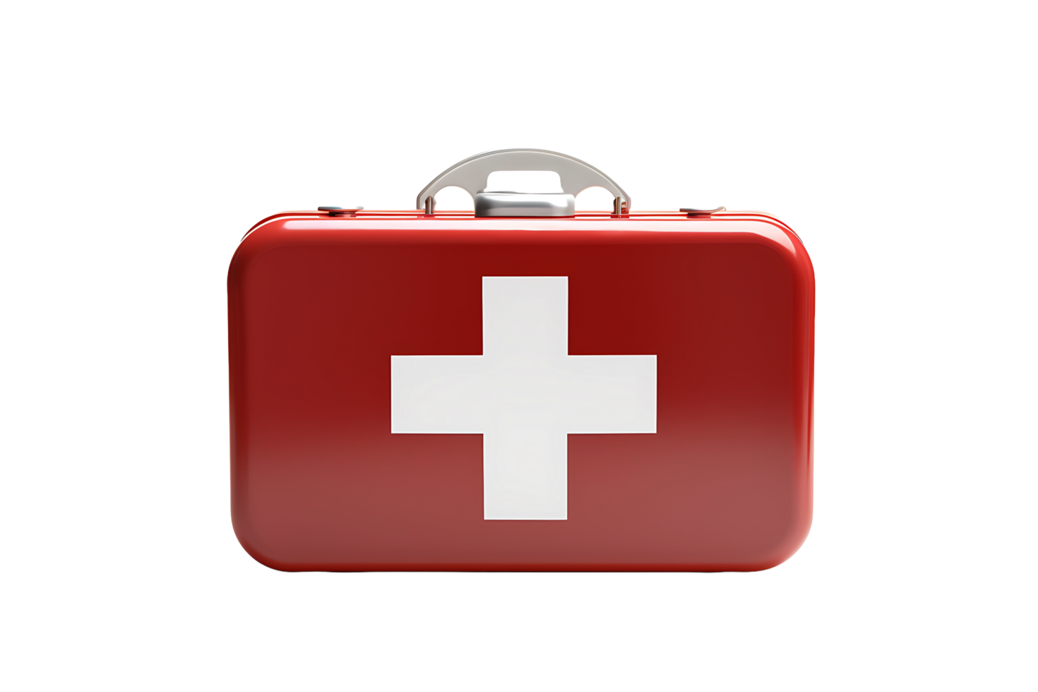 3d red first aid case icon on a transparent background,AI Generative png