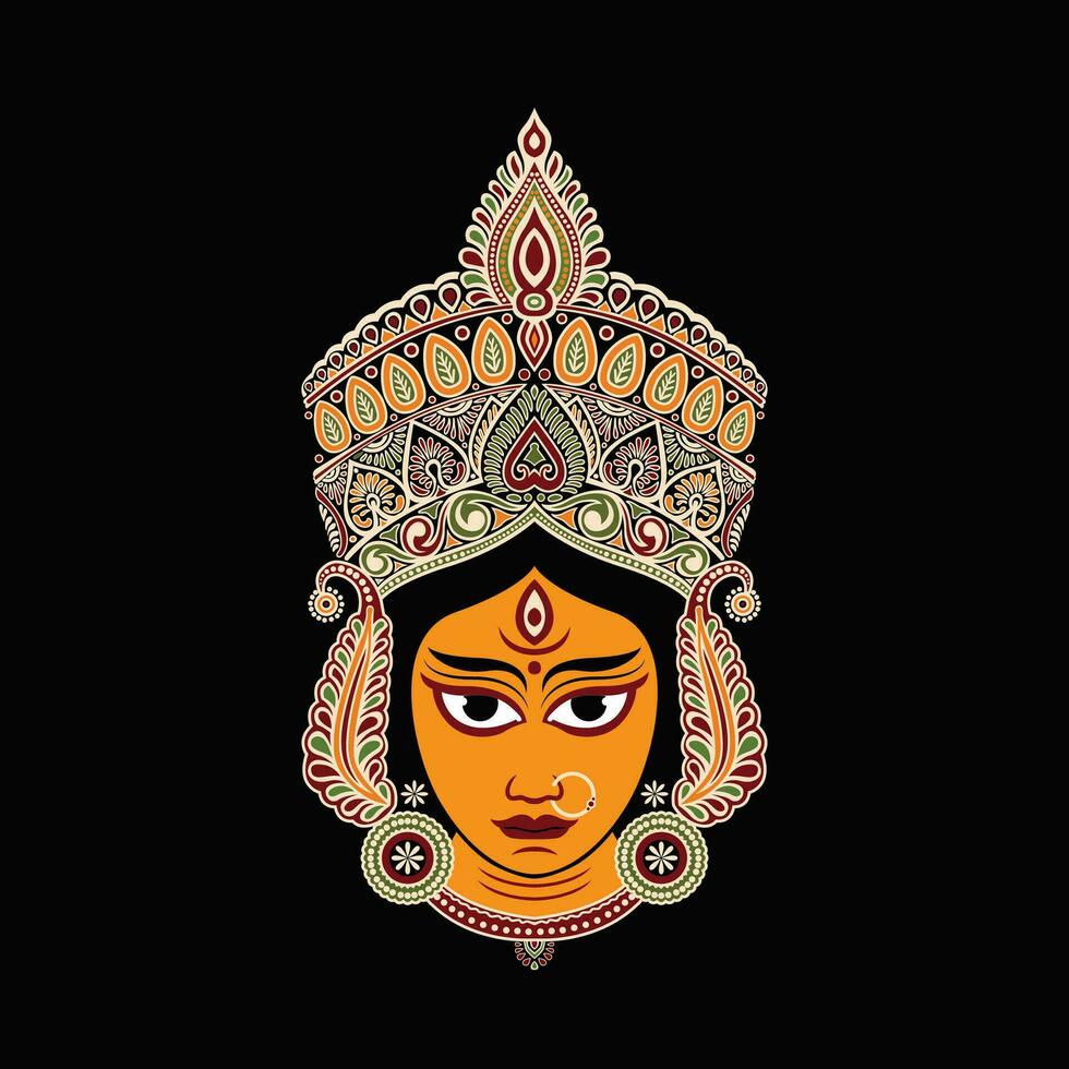 Indian Batik woman head icon vector image illustration