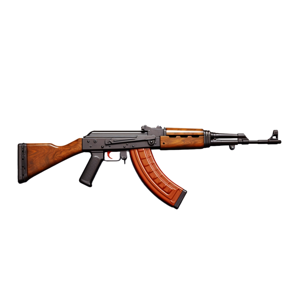 an ak - 47 machine gun on a transparent background,AI Generative png