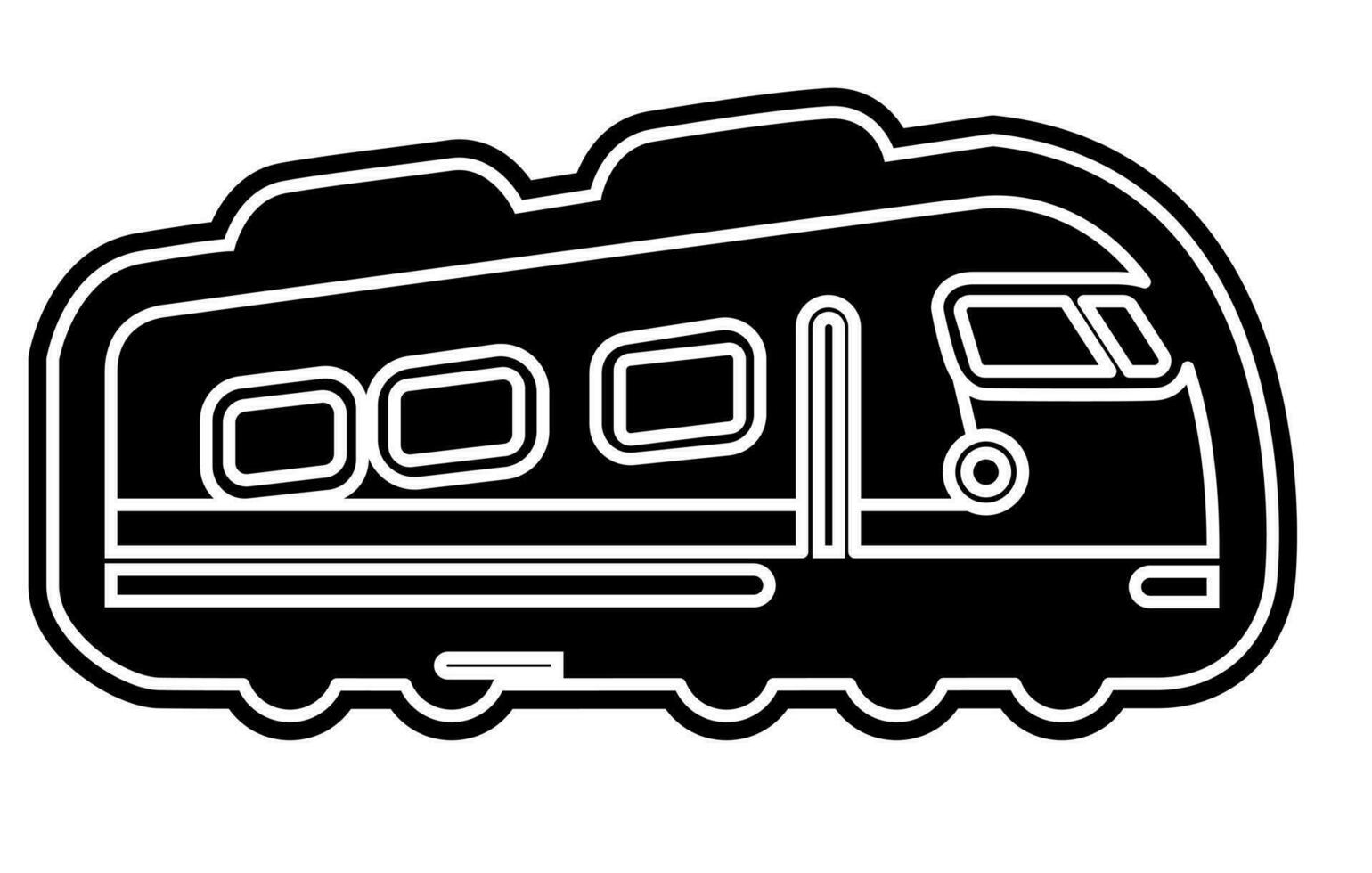 Vehicle Train Silhouette. Vehicle Train vector Silhouette