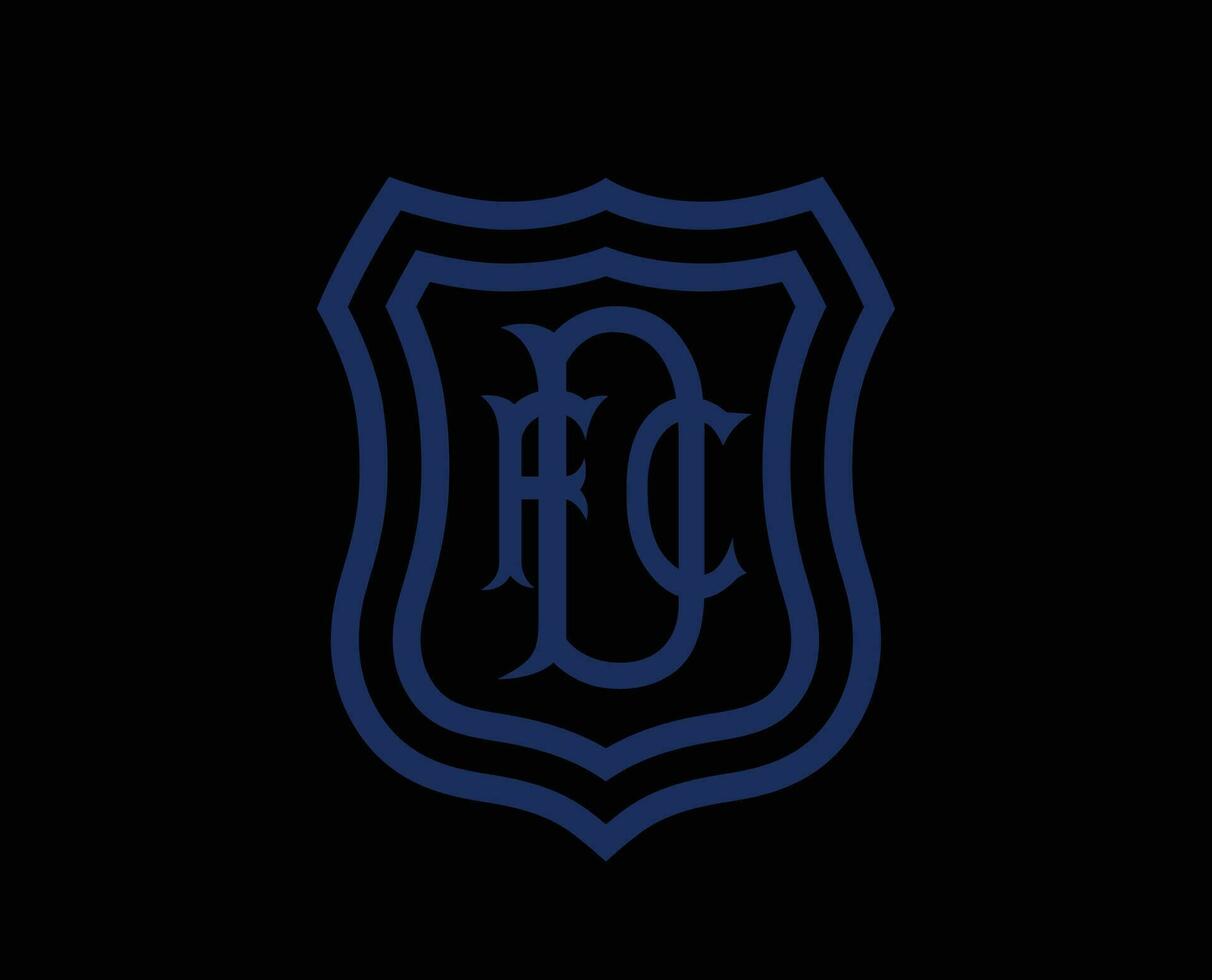 Dundee fc símbolo club logo azul Escocia liga fútbol americano resumen diseño vector ilustración con negro antecedentes