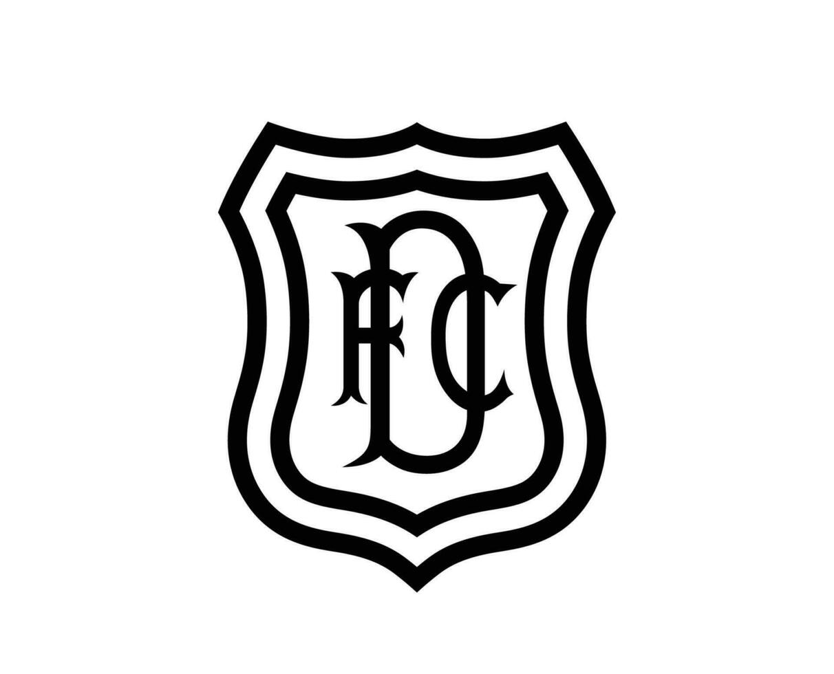 Dundee fc símbolo club logo negro Escocia liga fútbol americano resumen diseño vector ilustración