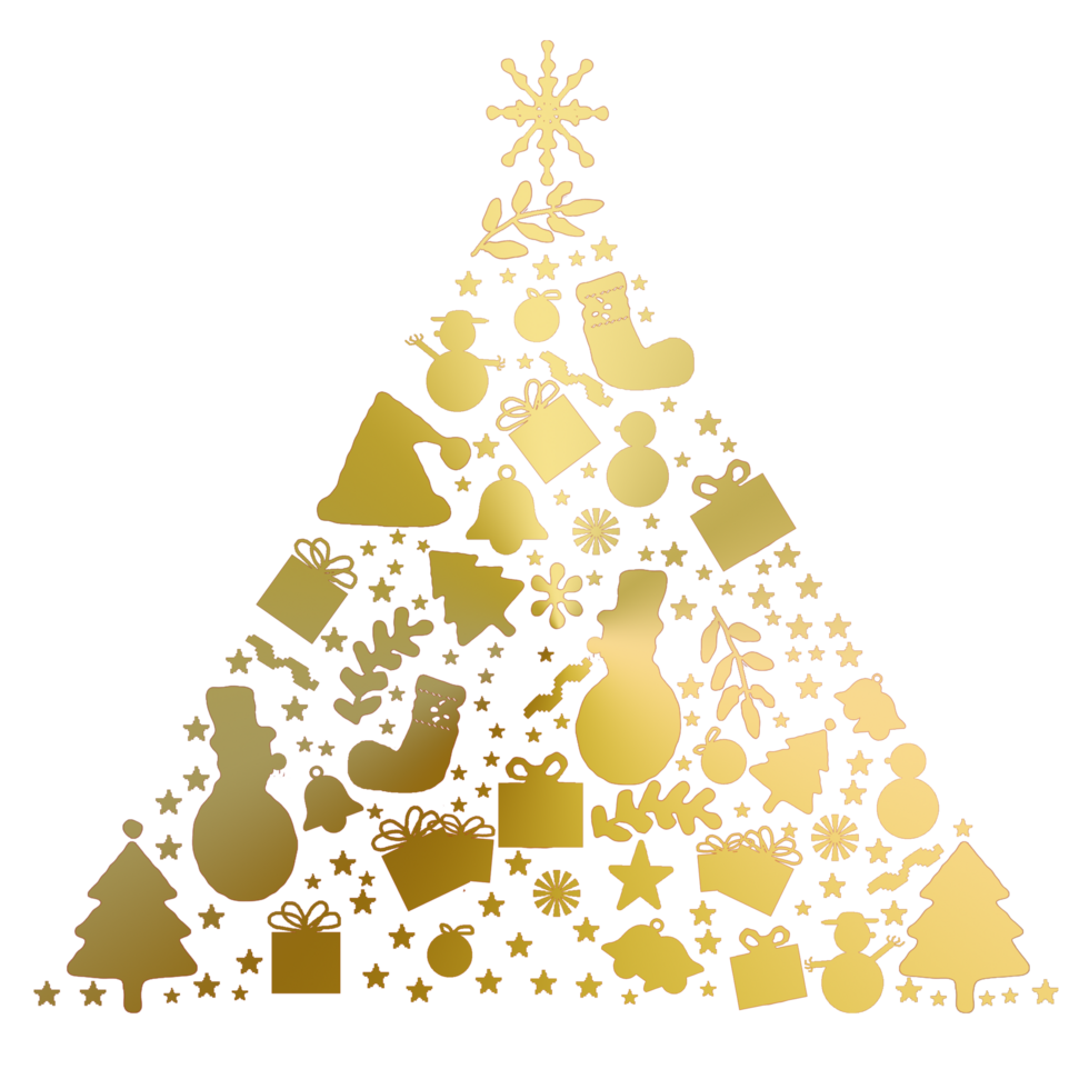 logo shape pine tree for Christmas greeting card png