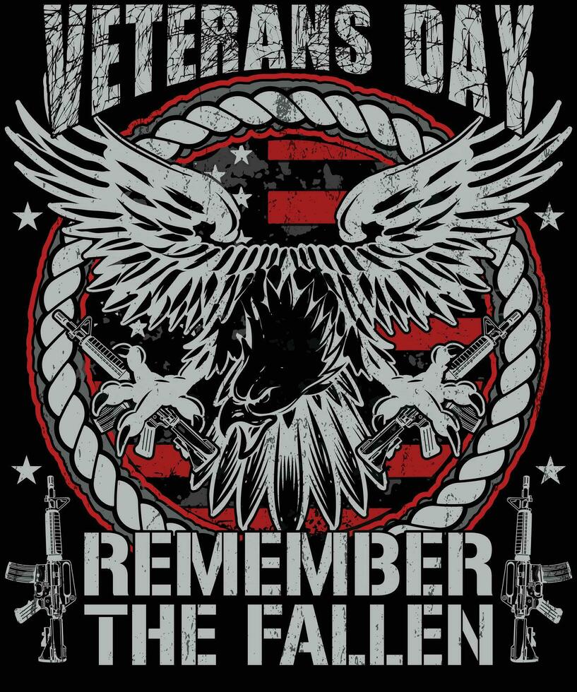 Veterans day remember the fallen t shirt design vector