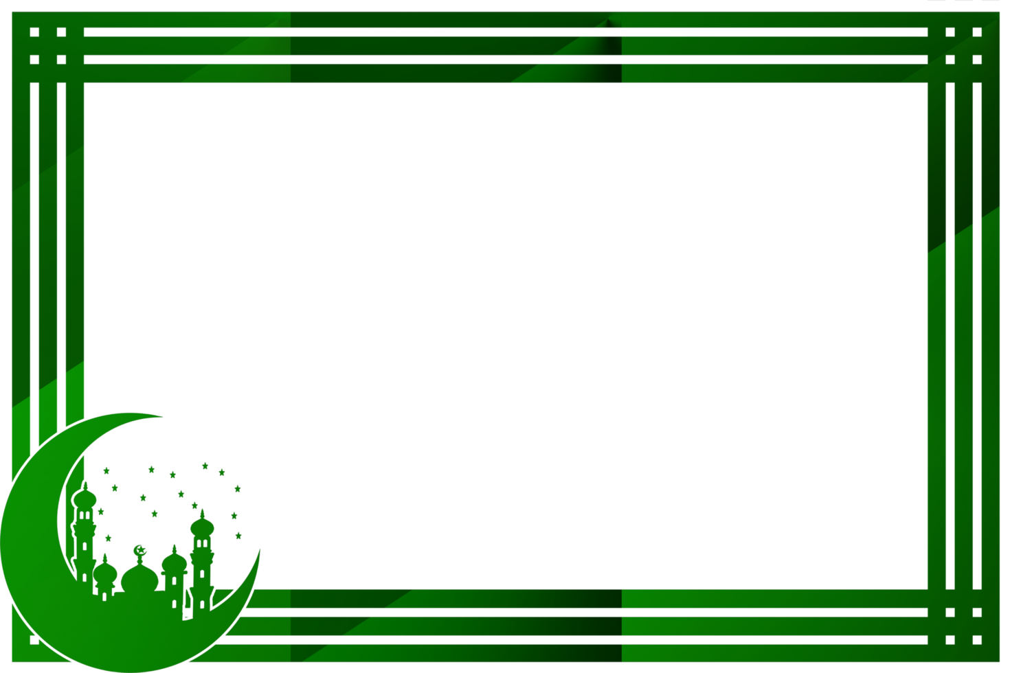 green border frame icon Islamic png