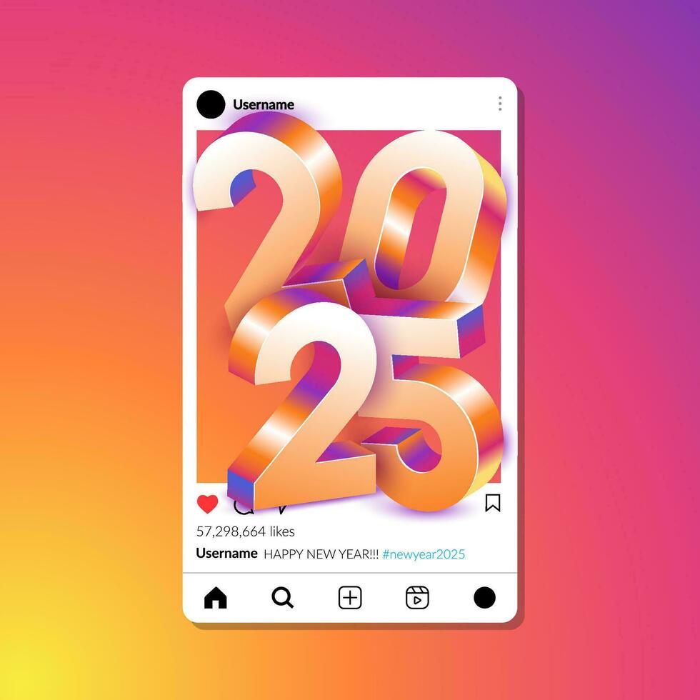 Happy new year 2025 design template. 2025 new year celebration concept for greeting card, banner and post template vector