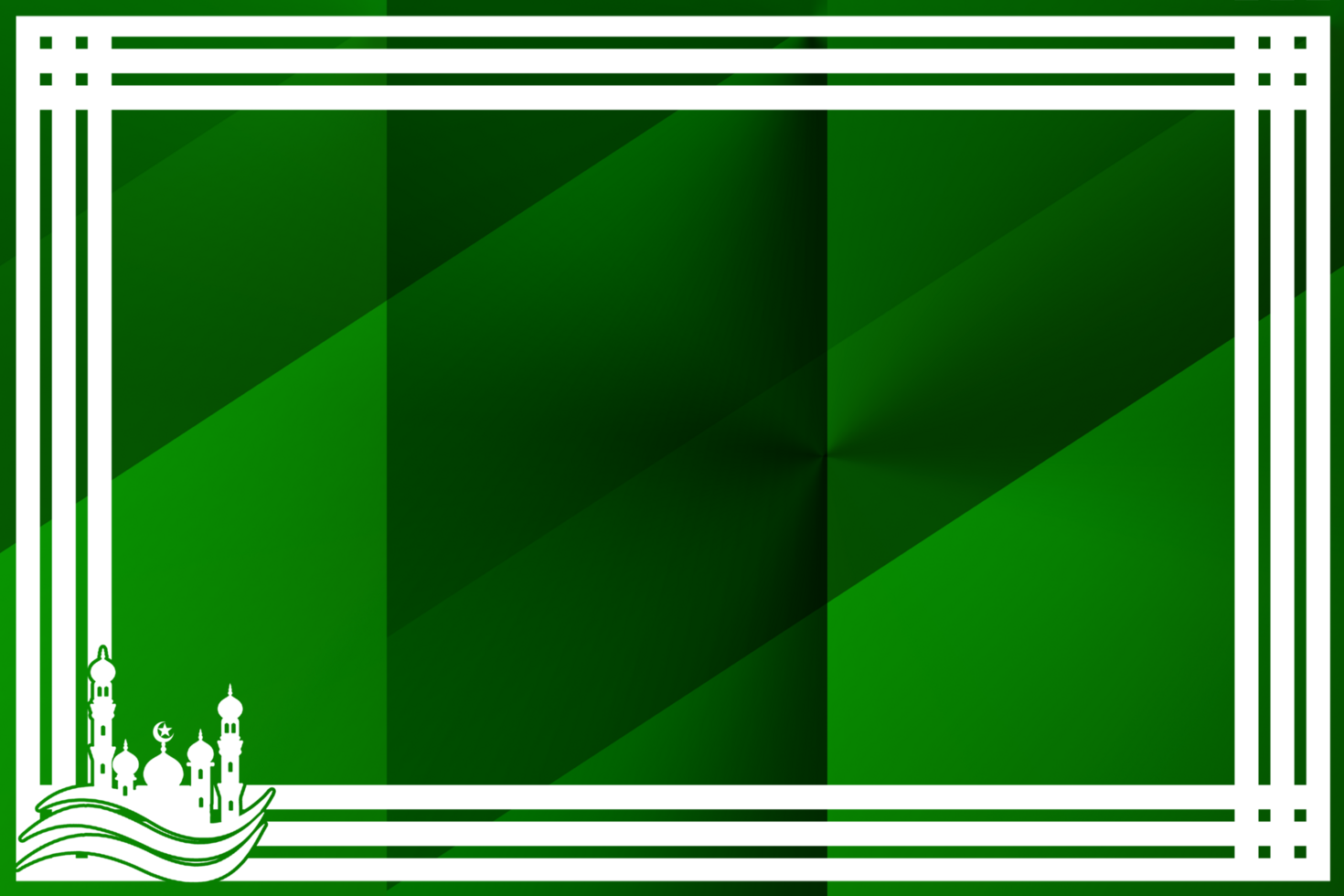 green border frame icon Islamic png