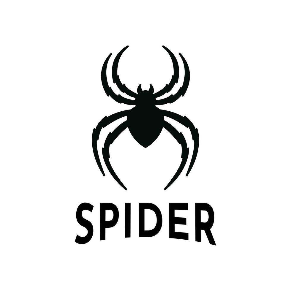 araña logo diseño idea icono vector silueta