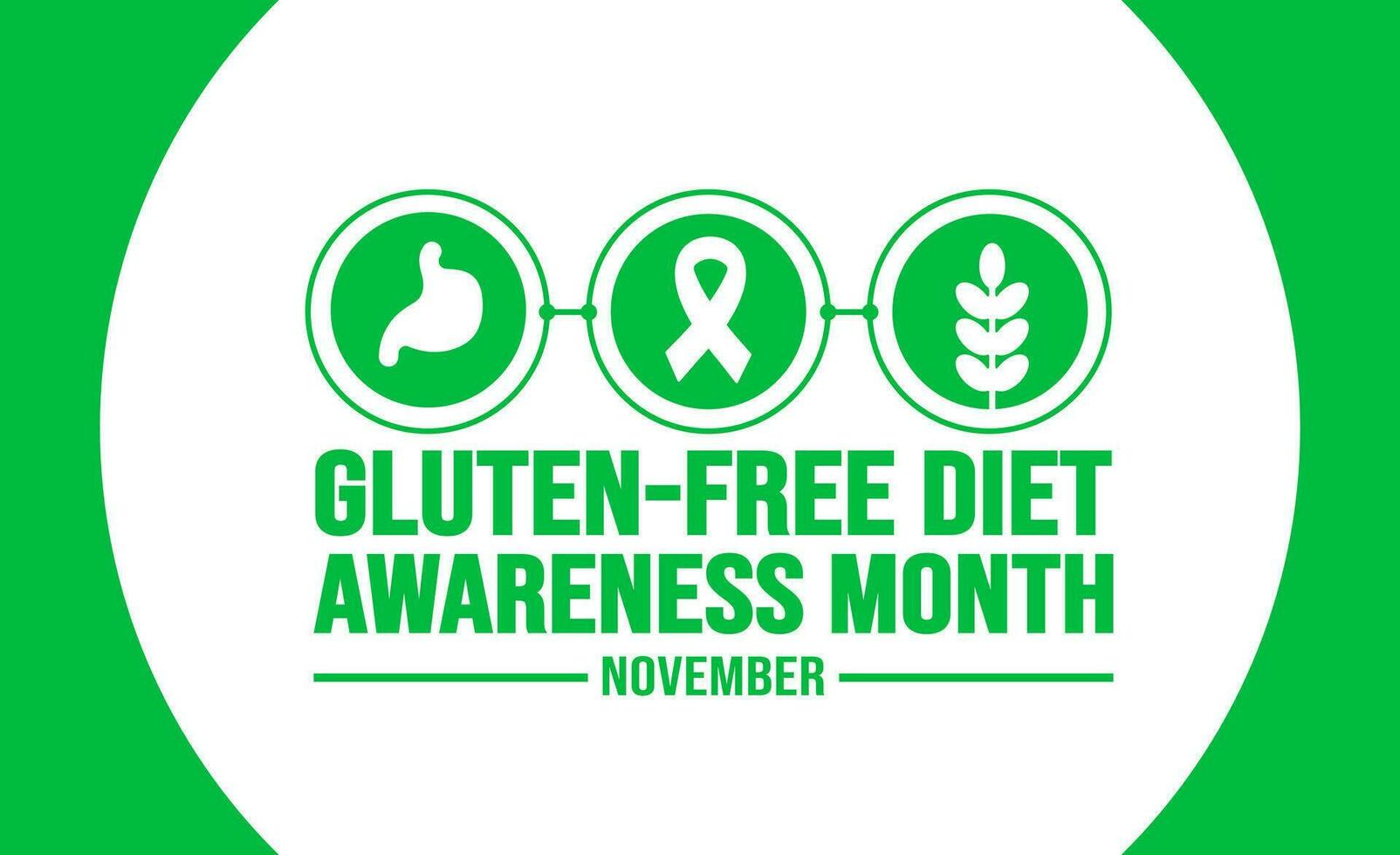 November is Gluten Free Diet Awareness Month background template. Holiday concept. background, banner, placard, card, and poster design template with text inscription and standard color. vector