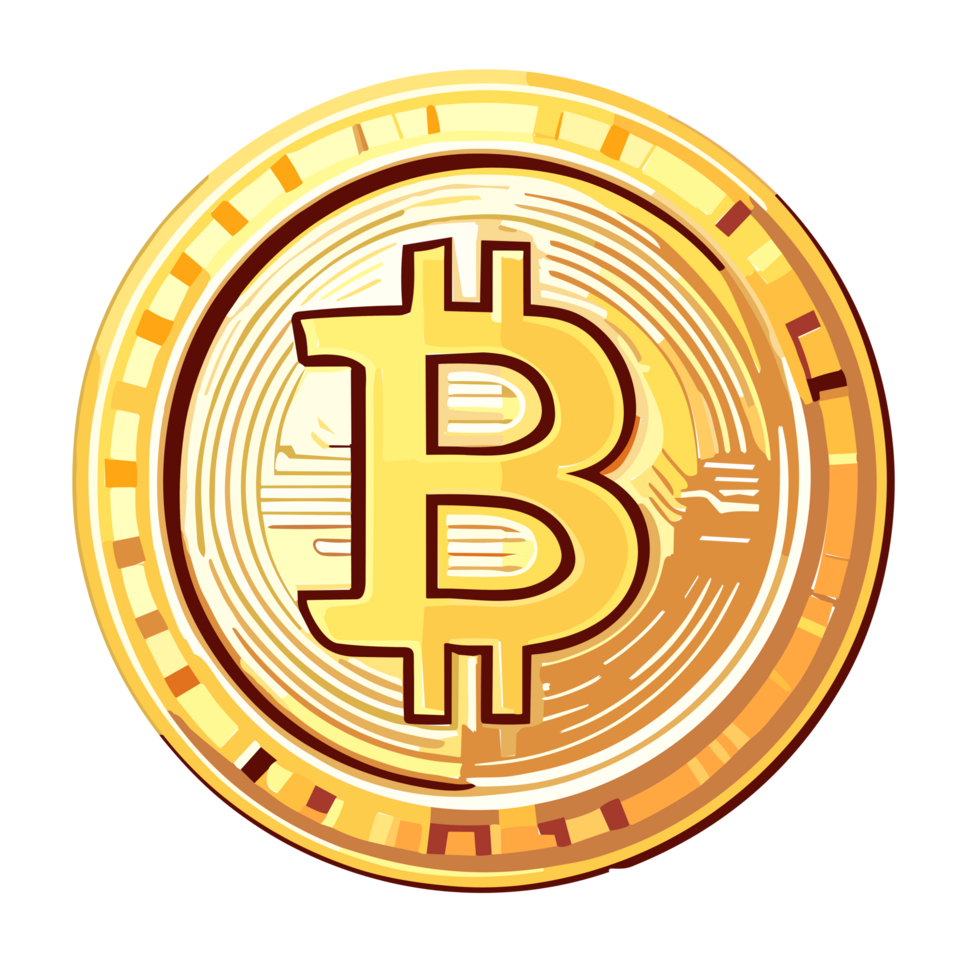Golden bitcoin coin. Crypto currency golden coin bitcoin symbol , AI Generative png
