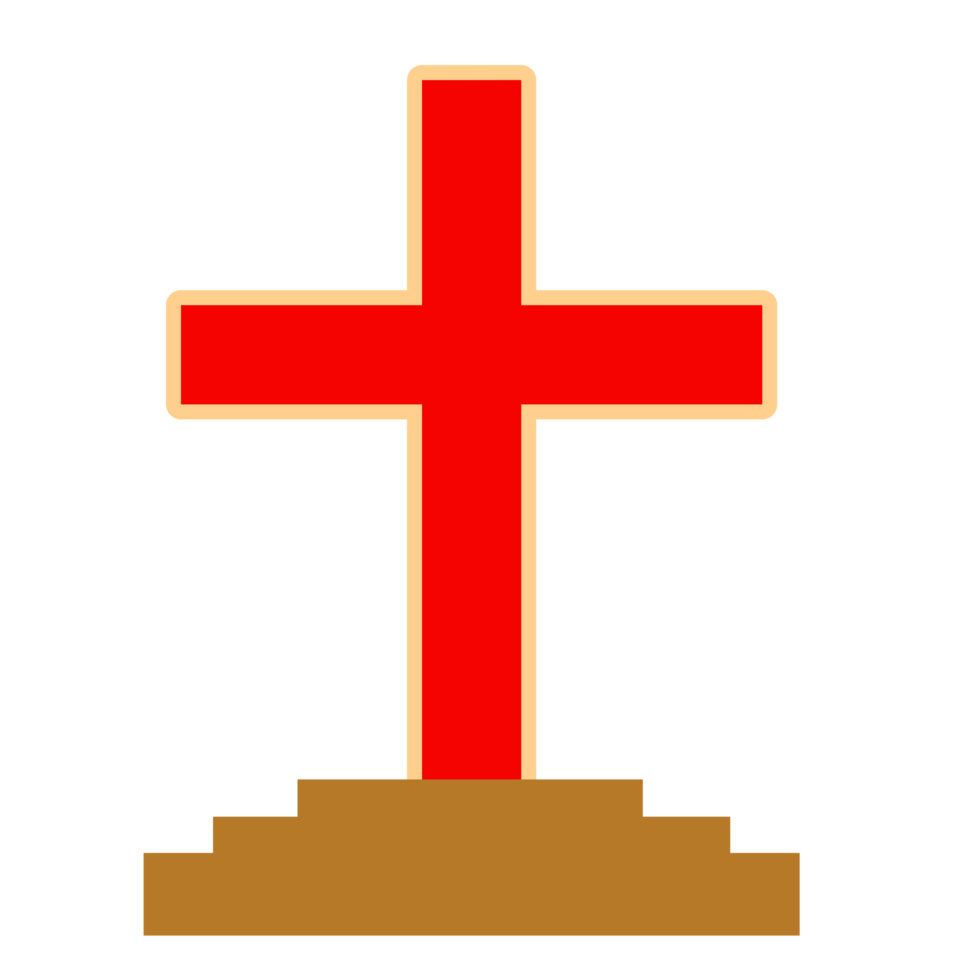 cristão Cruz símbolo plano e esboço estilo png