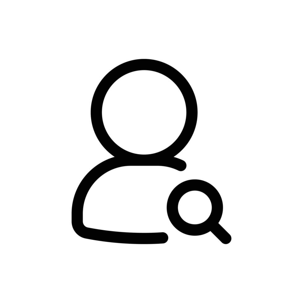 Search User icon in trendy outline style isolated on white background. Search User silhouette symbol for your website design, logo, app, UI. Vector illustration, EPS10.